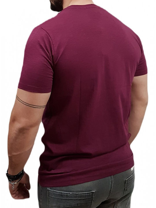 Rebase 231.RTS.032 T-shirt Bărbătesc cu Mânecă Scurtă Burgundy RTS-032