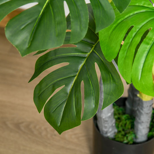 Künstliche Pflanze im Topf Monstera Grün 120cm HomCom