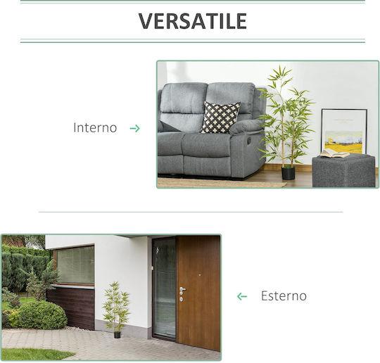 Künstliche Pflanze im Topf Bamboo Grün 120cm HomCom