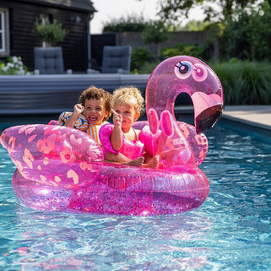 Swim Essentials Neon Παιδικό Φουσκωτό Στρώμα Θαλάσσης Flamingo Ροζ 150x130cm