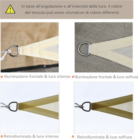 Outsunny Dreieck Sonnensegel Beige 5m