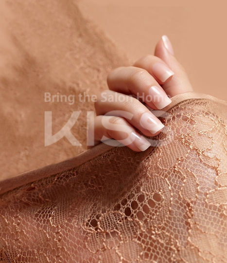 Kiss Salon Acrylic Nude Breathtaking French False Nail Square Tip Multicolour 28pcs KAN01