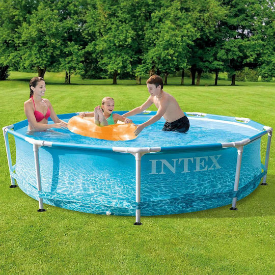 Intex Στρογγυλή Πισίνα PVC 4485lt με Μεταλλικό Σκελετό 305x76εκ. Μπλε