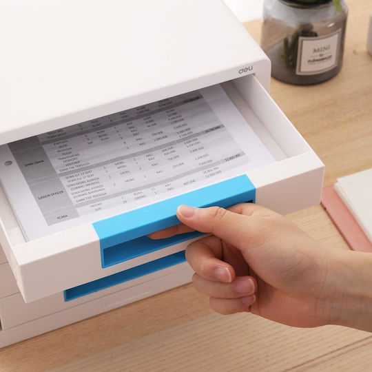 Deli Plastic Desktop Drawer 5 Positions 34x26x27.5cm White