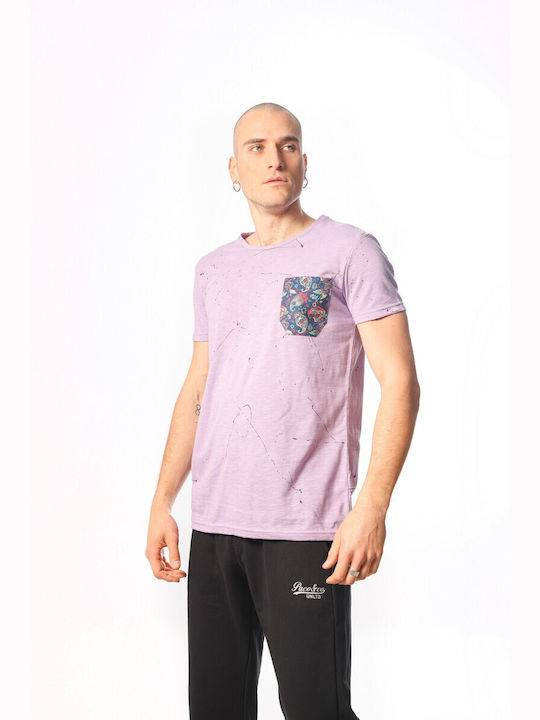 Paco & Co T-shirt Bărbătesc cu Mânecă Scurtă Violet