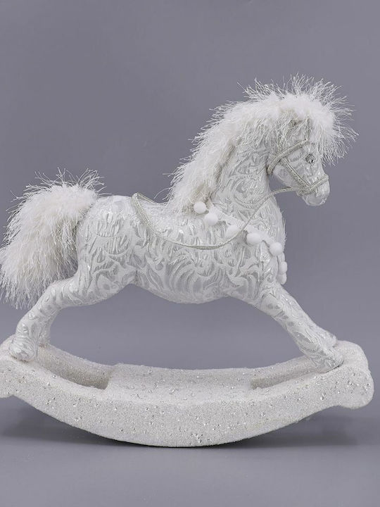 Iliadis Christmas Plastic Figure Horse White Length 39cm