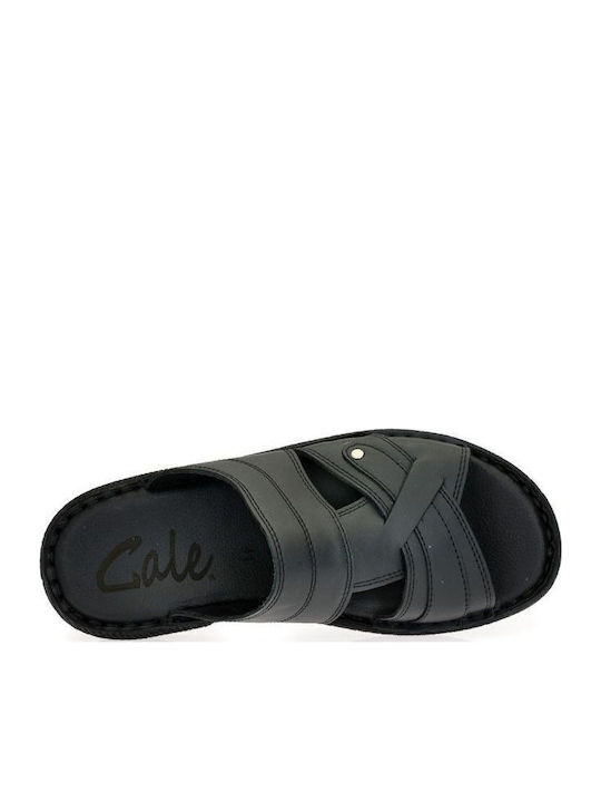 Leder Herrensandalen in Schwarz Farbe