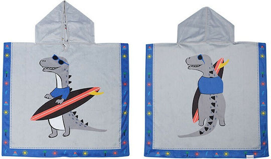 Flapjackkids Dino Kids Beach Poncho Dinosaurs Gray Reversible 61 x 61cm
