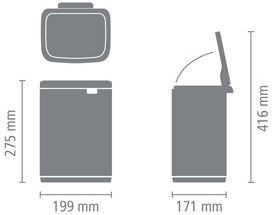 Brabantia Bo Small Waste Bin Plastic with Oscillating Lid Dreamy Blue 4lt