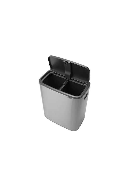 Brabantia Brabantia Recycling Mülleimer aus Inox Push Silbern 60lt