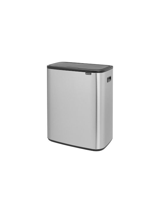 Brabantia Brabantia Recycling Mülleimer aus Inox Push Silbern 60lt