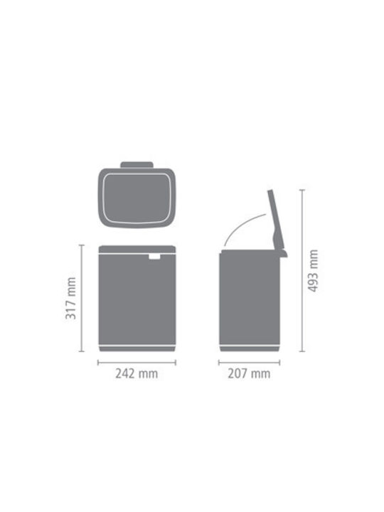 Brabantia Bo Κάδος Απορριμμάτων Πλαστικός Dreamy Blue 7lt