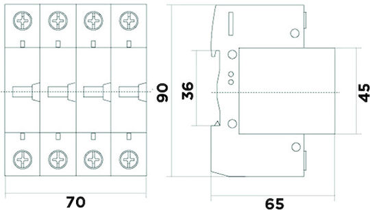 Maxge MAXGE SGS1-B 4-Poles Inspired T2 Panel Lightning Protection 80kA T2 4P 80kA 400VAC