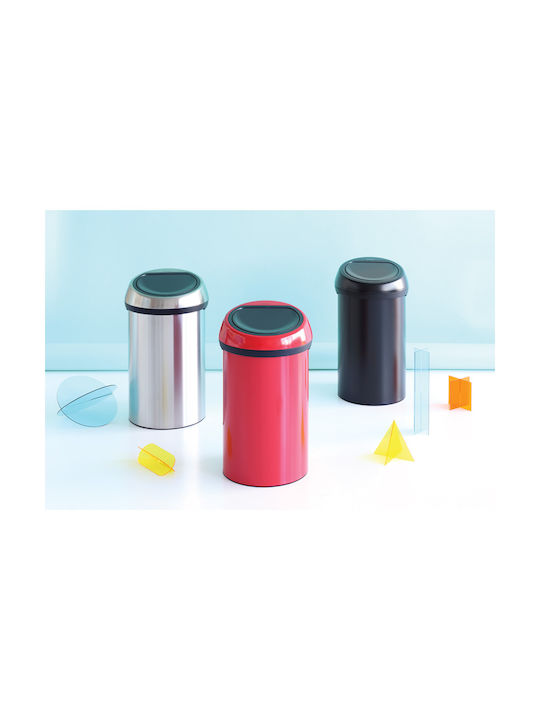 Brabantia Brabantia Metallischer Mülleimer Push Silber 60lt