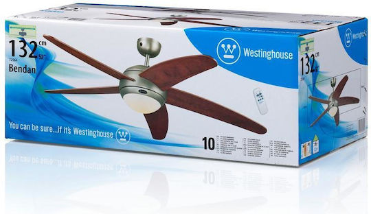 Westinghouse Bendan Ceiling Fan 132cm With Applewood Light Fixture