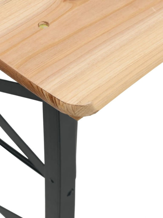 Outdoor Dinner Foldable Wood Table Natural 170x50x75cm