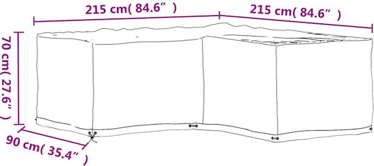 vidaXL Couch Cover Black 215x215x70cm 2pcs