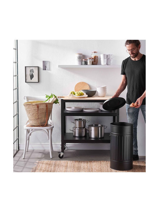 Butlers Grove Κάδος Απορριμμάτων Μεταλλικός Μαύρος 40lt
