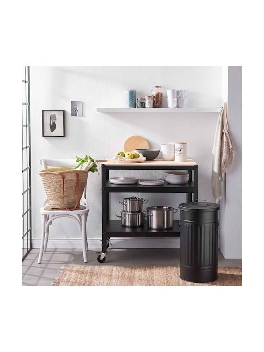 Butlers Grove Κάδος Απορριμμάτων Μεταλλικός Μαύρος 40lt