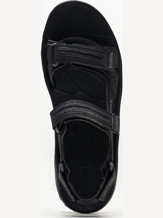 Leder Herrensandalen in Schwarz Farbe