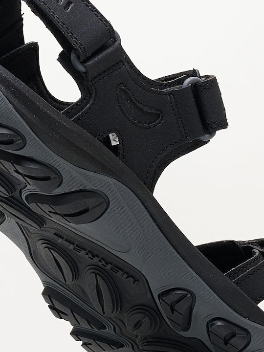 Leder Herrensandalen in Schwarz Farbe