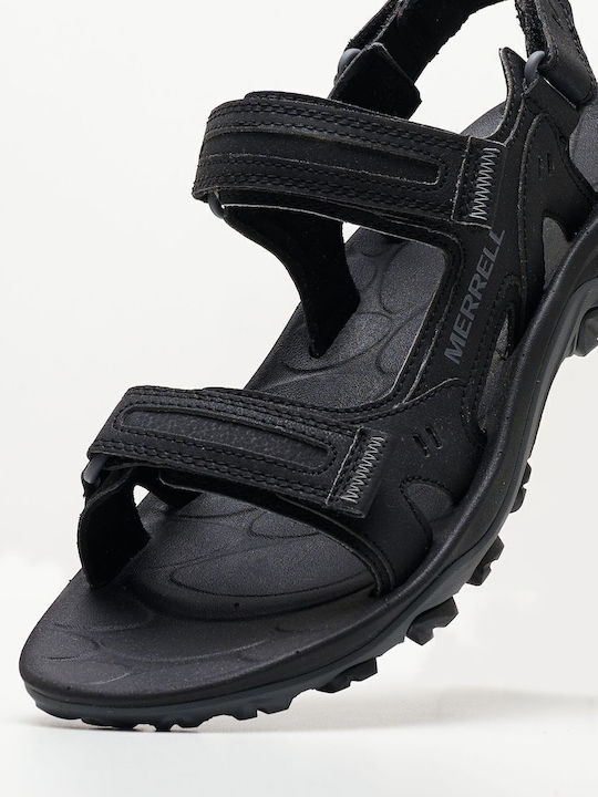 Leder Herrensandalen in Schwarz Farbe