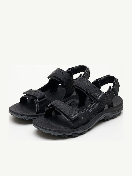 Leder Herrensandalen in Schwarz Farbe