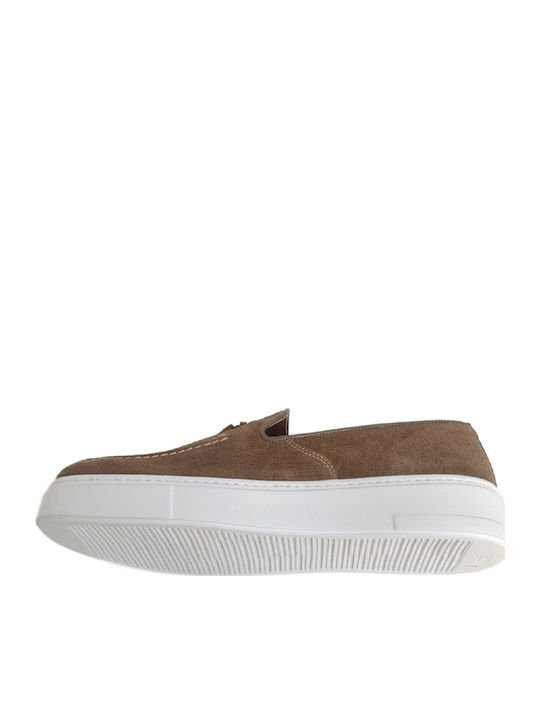 Leder Herren Mokassins in Beige Farbe