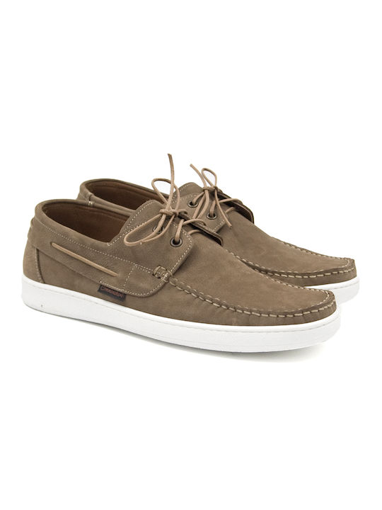 Commanchero Original Men's Leather Boat Shoes Beige