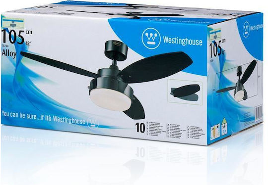 Westinghouse Alloy Ceiling Fan 105cm With Light Black Graphite