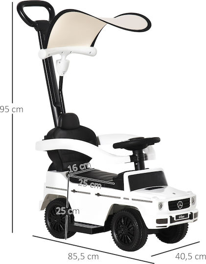 HomCom Mercedes Benz G350 Αυτοκινητάκι Ride On με Χειρολαβή για 12+ μηνών Λευκό