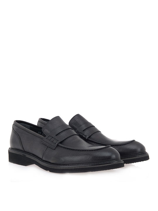 Giovanni Morelli Men's Leather Loafers Black P562A1412002