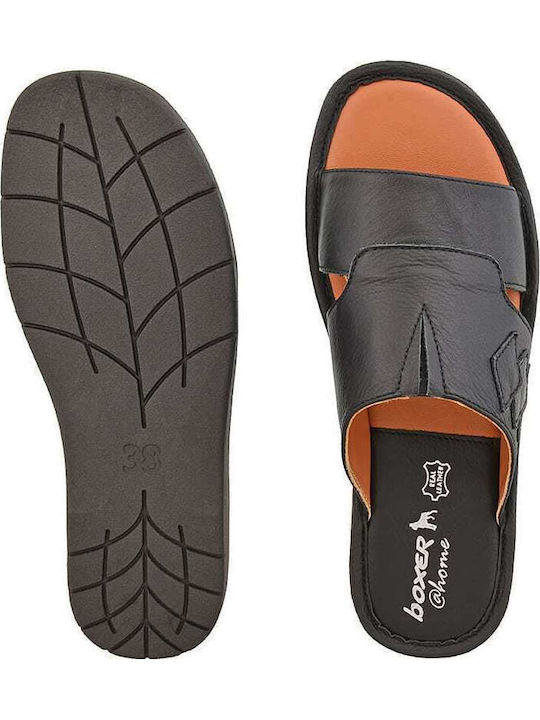 Comfort Leather Women's Flat Sandals in Tabac Brown Color