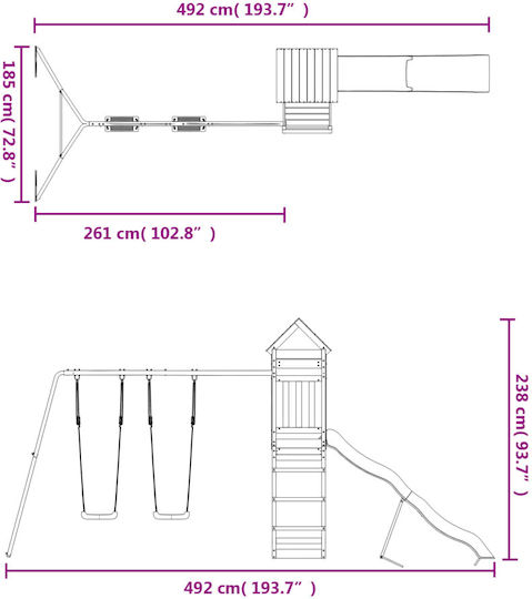 vidaXL Holzturm Braun