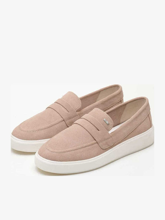 Suede Ανδρικά Loafers σε Μπεζ Χρώμα