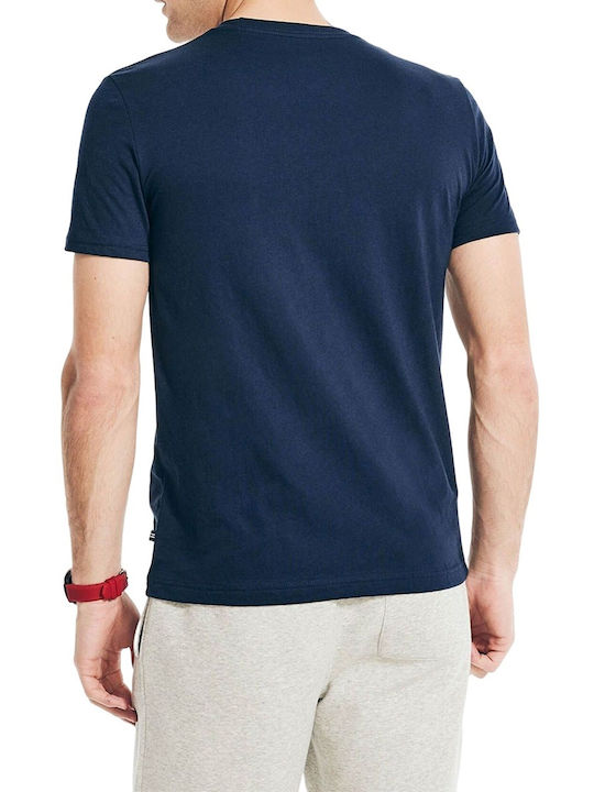 Nautica Ανδρικό T-shirt Navy Μπλε με Λογότυπο