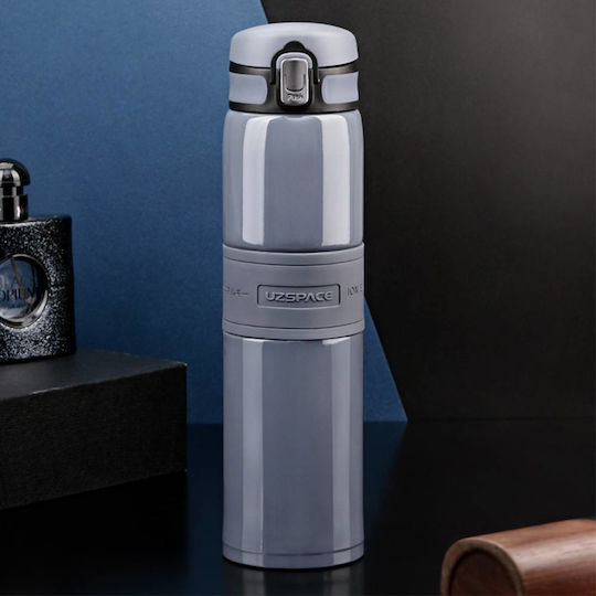 Uzspace Bottle Thermos Stainless Steel 480ml Gray with Mouthpiece