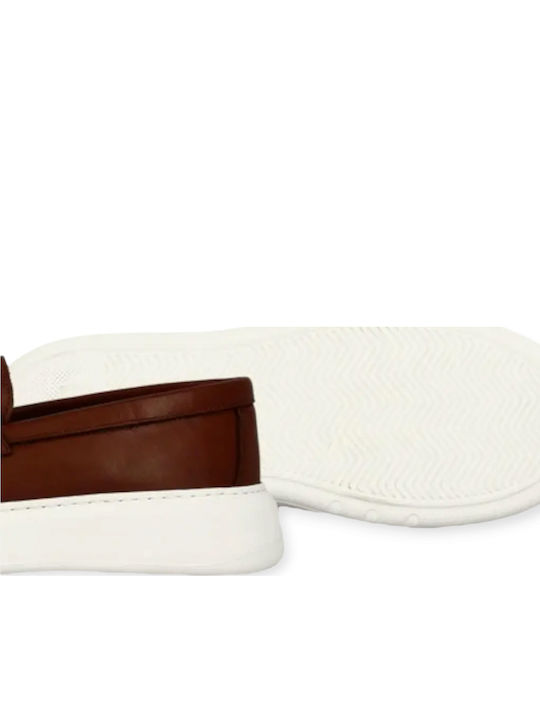 Δερμάτινα Ανδρικά Loafers σε Ταμπά Χρώμα