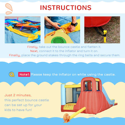 Outsunny Bouncy Castle Παιδική Πισίνα Φουσκωτή 435x245x200εκ.