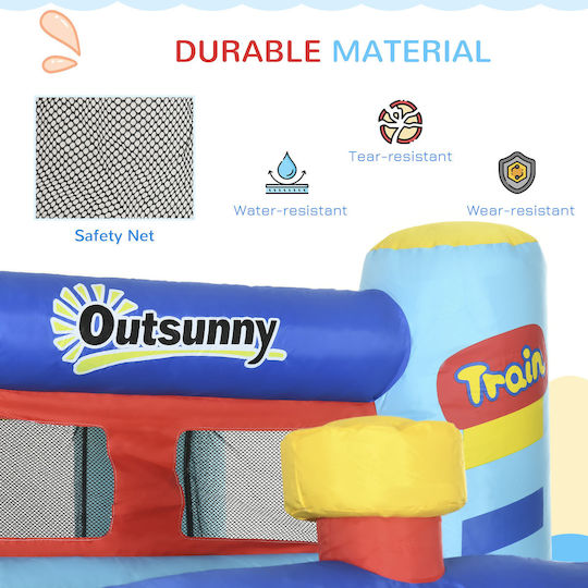 Outsunny Φουσκωτό Bouncy Castle Κάστρο με Τραμπολίνο & Τσουλήθρα για 3+ Ετών