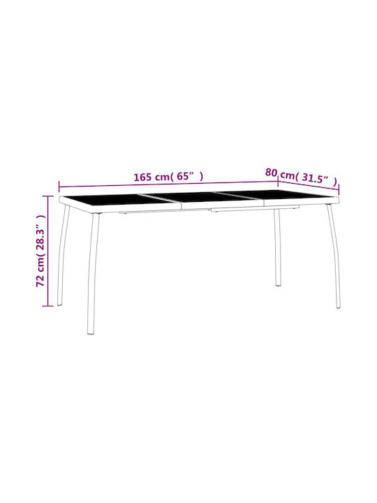 Set Sala De Mese Pentru Exterior 5 Piese Antracit