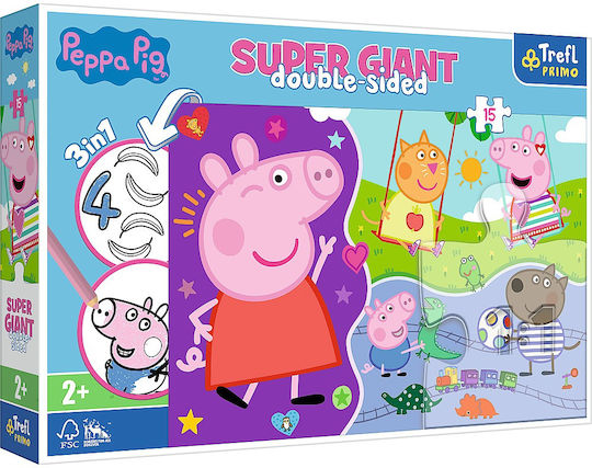 Kids Puzzle Meet Happy Peppa for 2++ Years 15pcs Trefl