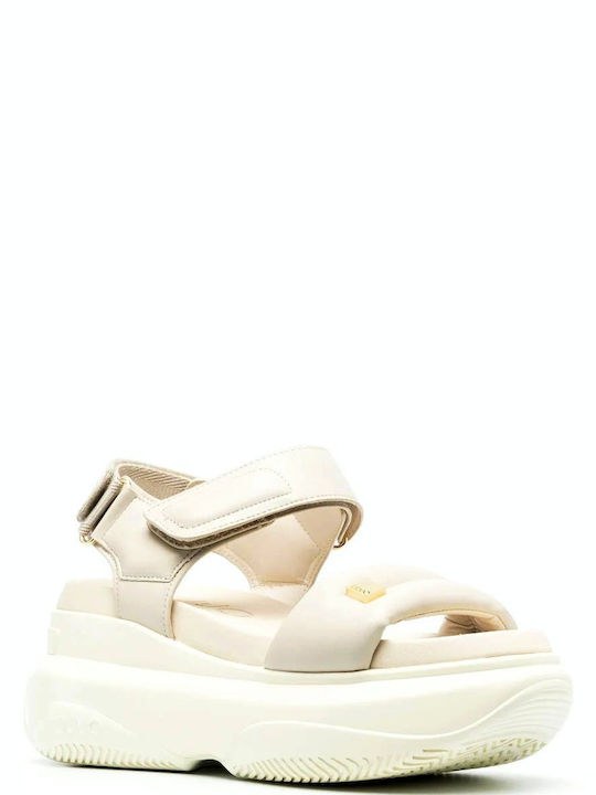 Liu Jo Damen Flache Sandalen mit Riemen Flatforms in Beige Farbe