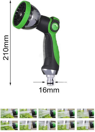 KMT Tools 8 Λειτουργίες Πράσινο 21x1.6cm Πιστόλι Νερού