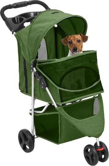 vidaXL Dog/Cat Carrying Green Stroller for 15kg Pets L98xW80xH46cm