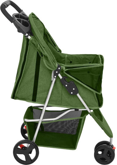 vidaXL Dog/Cat Carrying Green Stroller for 15kg Pets L98xW80xH46cm