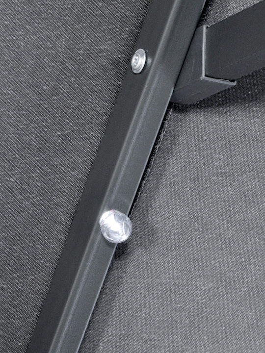 Umbrelă Rotundă Metalică Gri Φ2.95xÎ2.19m
