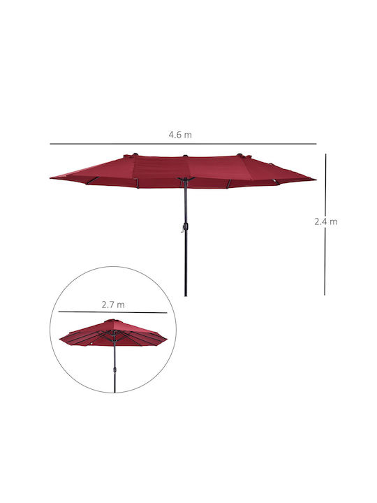 Ομπρέλα Στρογγυλή Μεταλλική Garden Wine Red Φ4.6xΥ2.4m