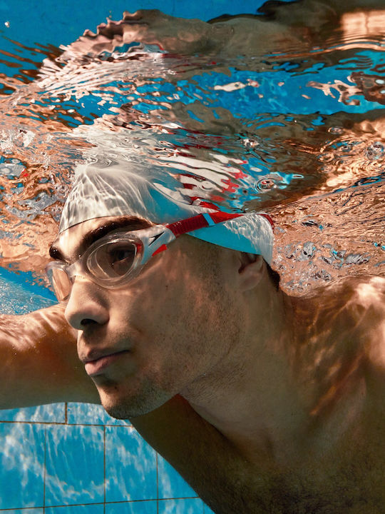 Speedo Swimming Goggles Adults with Anti-fog Lenses Red