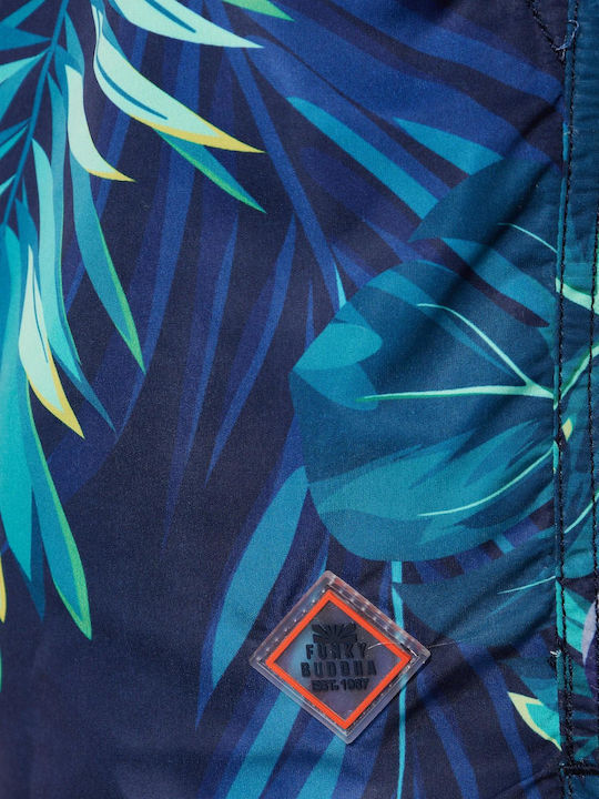 FBM007-01116 Men's Swimwear Shorts Navy Blue with Patterns
